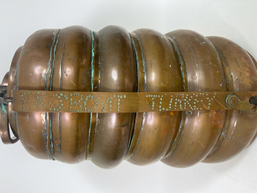 JUST ADDED - Vintage Turkish Brass Tiffin Carrier Lunch Box 14.5H [Photo 6]