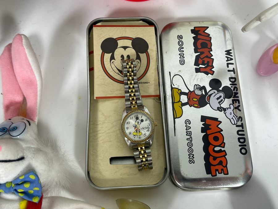 JUST ADDED - Large Collection Of Disney Mickey Mouse Figurines, Disney Tray, Watches, Clock [Photo 24]