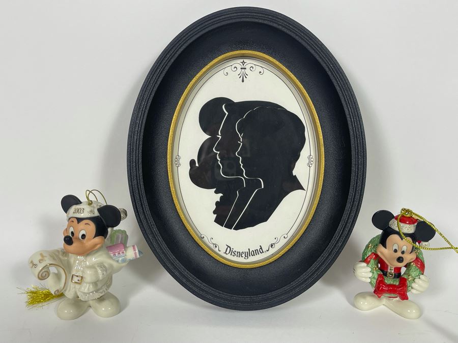 JUST ADDED - Pair Of Disney Lenox Ornaments And Disney Silhouette Portrait [Photo 2]