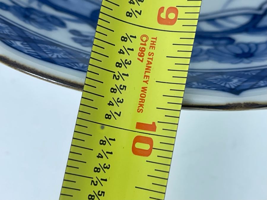 JUST ADDED - Signed Asian Blue And White Dish Bowl 9.75W [Photo 7]