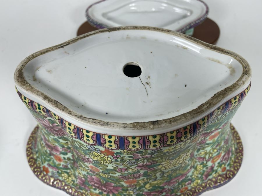 JUST ADDED - Chinese Porcelain Planter With Stand 14W X 10.5H [Photo 9]