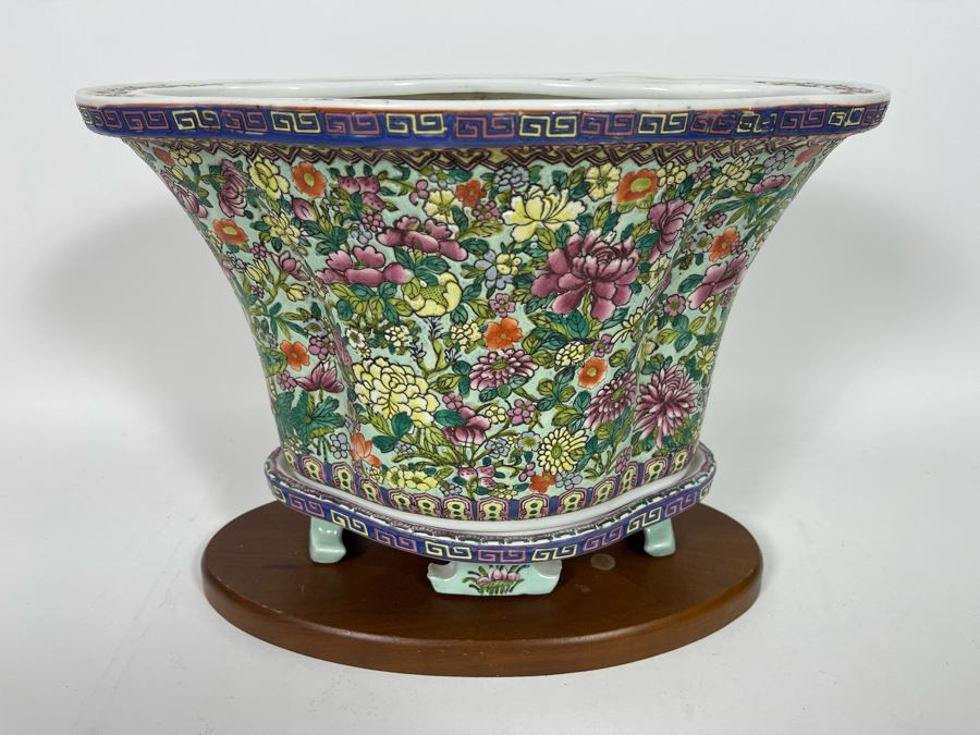 JUST ADDED - Chinese Porcelain Planter With Stand 14W X 10.5H [Photo 2]