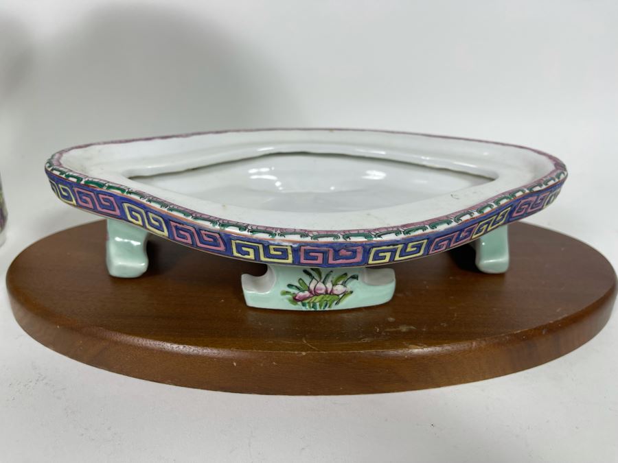 JUST ADDED - Chinese Porcelain Planter With Stand 14W X 10.5H [Photo 11]