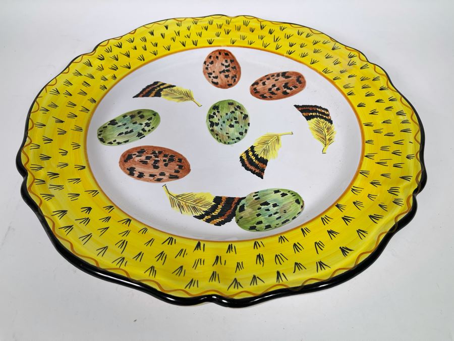 JUST ADDED - Hand Painted Italian Charger Plate Majilly 15R [Photo 4]
