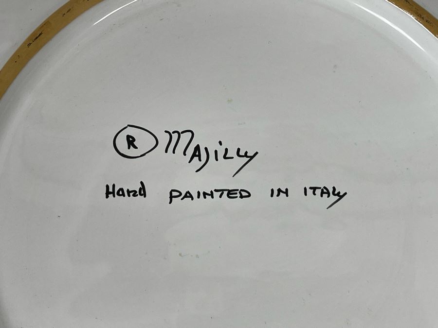 JUST ADDED - Hand Painted Italian Charger Plate Majilly 15R [Photo 7]