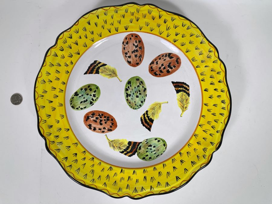 JUST ADDED - Hand Painted Italian Charger Plate Majilly 15R [Photo 2]