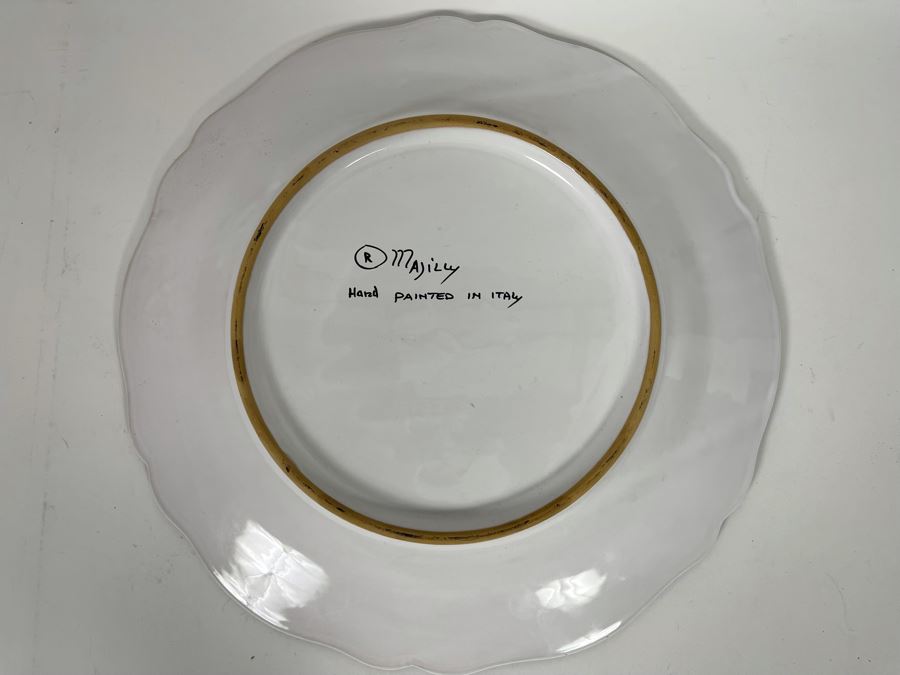 JUST ADDED - Hand Painted Italian Charger Plate Majilly 15R [Photo 6]