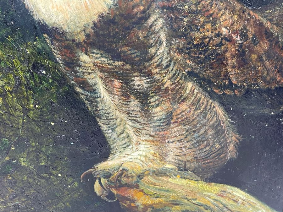 Original 1969 Louis De Donato Signed Painting On Board Of An Owl 16 X 20 [Photo 10]