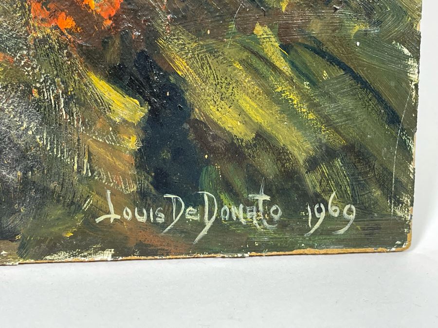 Original 1969 Louis De Donato Signed Painting On Board Of An Owl 16 X 20 [Photo 12]