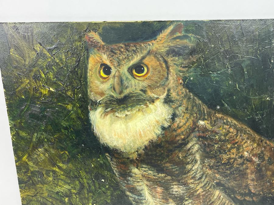 Original 1969 Louis De Donato Signed Painting On Board Of An Owl 16 X 20 [Photo 7]
