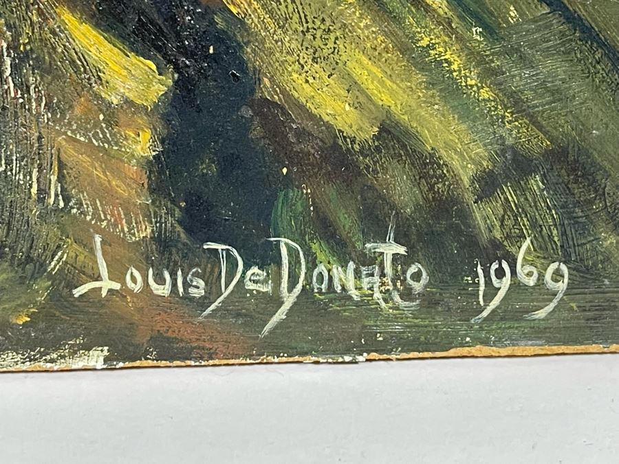 Original 1969 Louis De Donato Signed Painting On Board Of An Owl 16 X 20 [Photo 13]