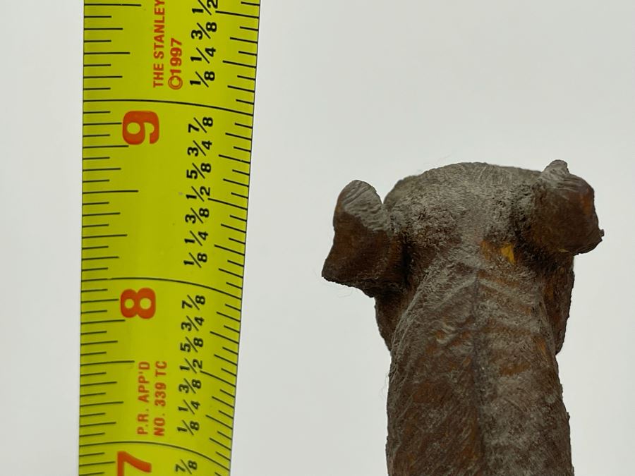 Original Antique 1919 Wood Carving Sculpture Of Deer Signed On Bottom By Artist Signature Illegible 10W X 4.5D X 9H [Photo 19]