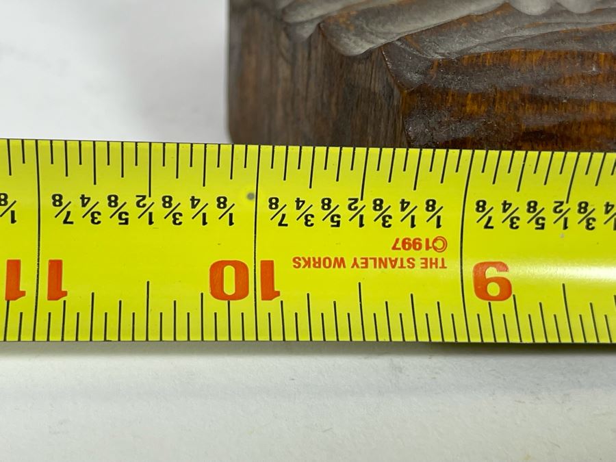 Original Antique 1919 Wood Carving Sculpture Of Deer Signed On Bottom By Artist Signature Illegible 10W X 4.5D X 9H [Photo 17]