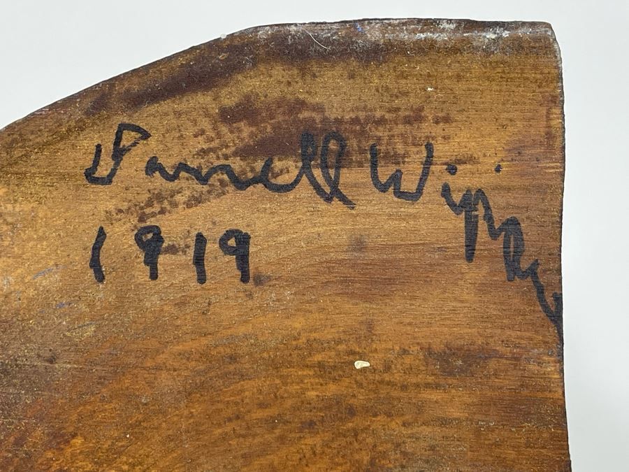 Original Antique 1919 Wood Carving Sculpture Of Deer Signed On Bottom By Artist Signature Illegible 10W X 4.5D X 9H [Photo 16]