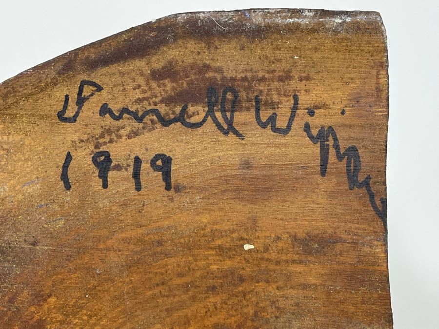 Original Antique 1919 Wood Carving Sculpture Of Deer Signed On Bottom By Artist Signature Illegible 10W X 4.5D X 9H [Photo 15]