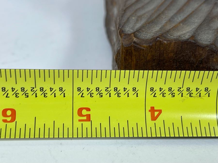 Original Antique 1919 Wood Carving Sculpture Of Deer Signed On Bottom By Artist Signature Illegible 10W X 4.5D X 9H [Photo 18]