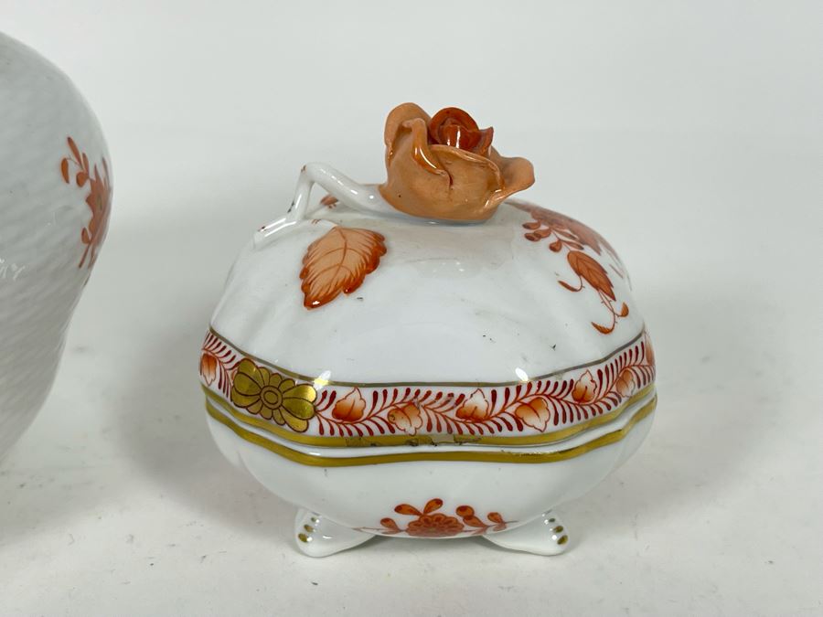 Herend Chinese Bouquet Three Covered Bowls Hand-Painted Made In Hungary 3H And 5H [Photo 5]
