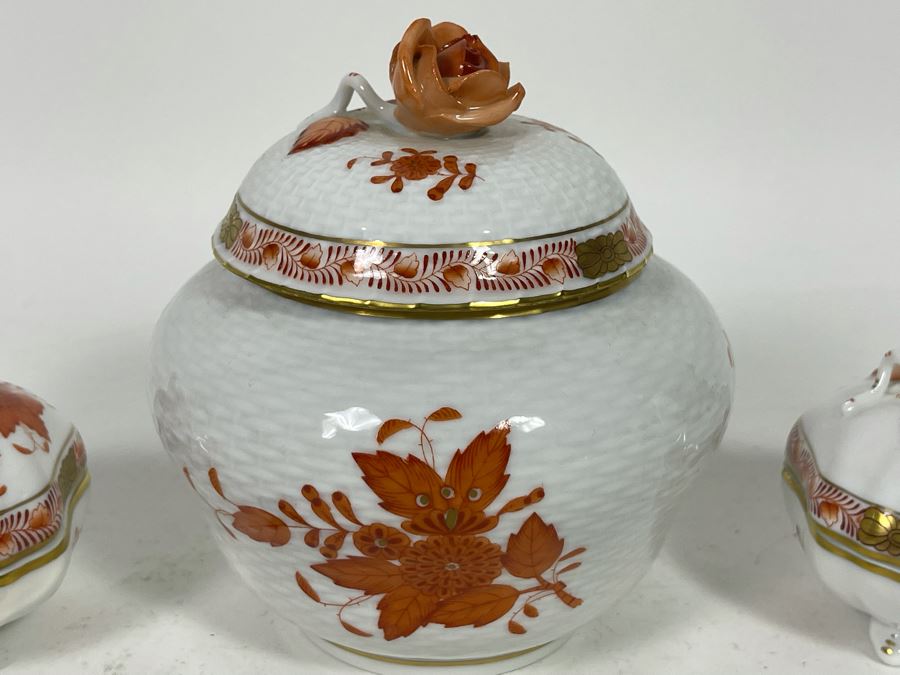 Herend Chinese Bouquet Three Covered Bowls Hand-Painted Made In Hungary 3H And 5H [Photo 4]