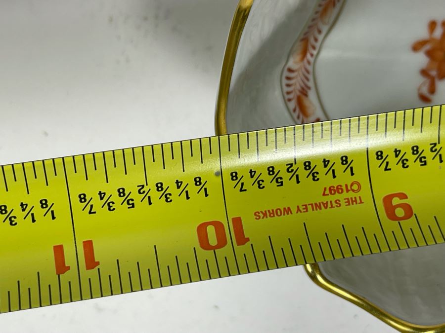 Herend Chinese Bouquet Rust Triangle Dish Hand-Painted Made In Hungary 9.5W Retails $290 [Photo 10]