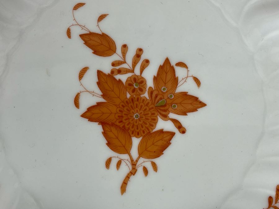 Herend Chinese Bouquet Rust Triangle Dish Hand-Painted Made In Hungary 9.5W Retails $290 [Photo 5]