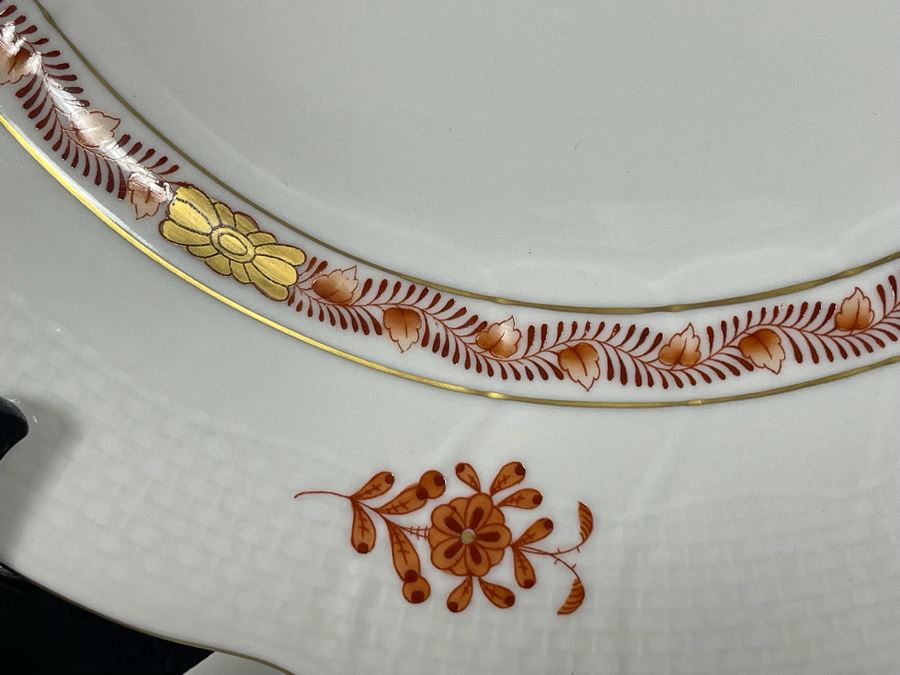 Herend Chinese Bouquet Rust Dinner Plate Hand-Painted Made In Hungary 10.5W Retails $1,200 [Photo 6]