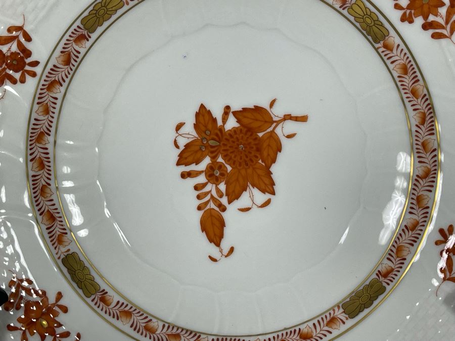 Herend Chinese Bouquet Rust (6) 7.5W Salad Plates, (8) 6W Bread & Butter Plates, (6) Dishes Hand-Painted Made In Hungary Retails $1,400 [Photo 6]