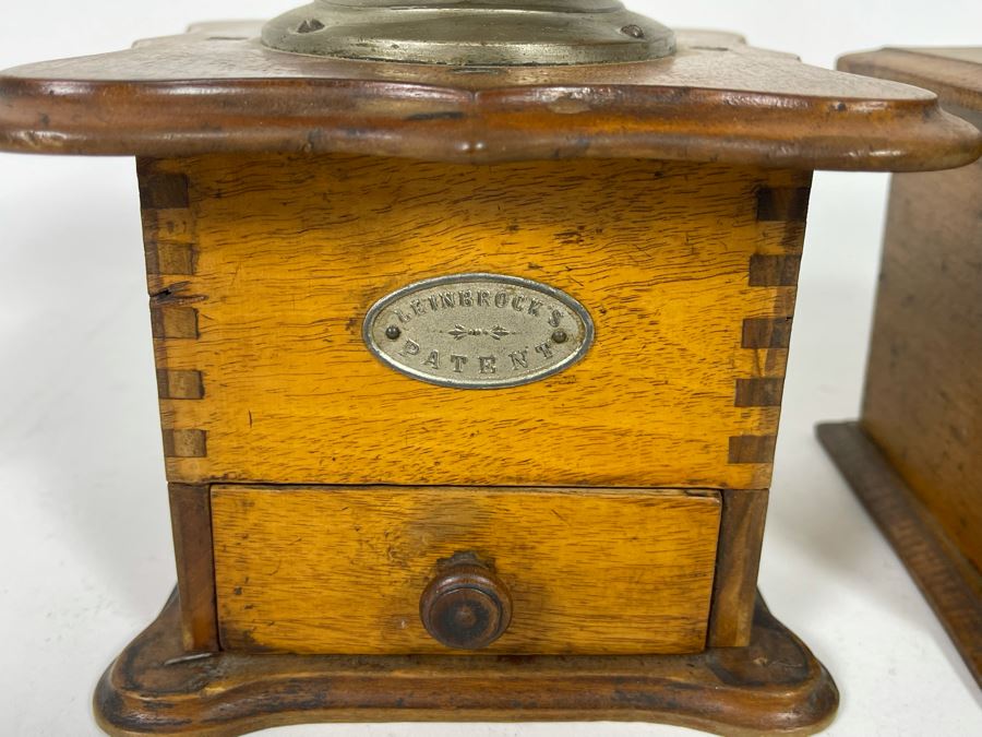 Pair Of Antique Coffee Grinders Mill [Photo 5]