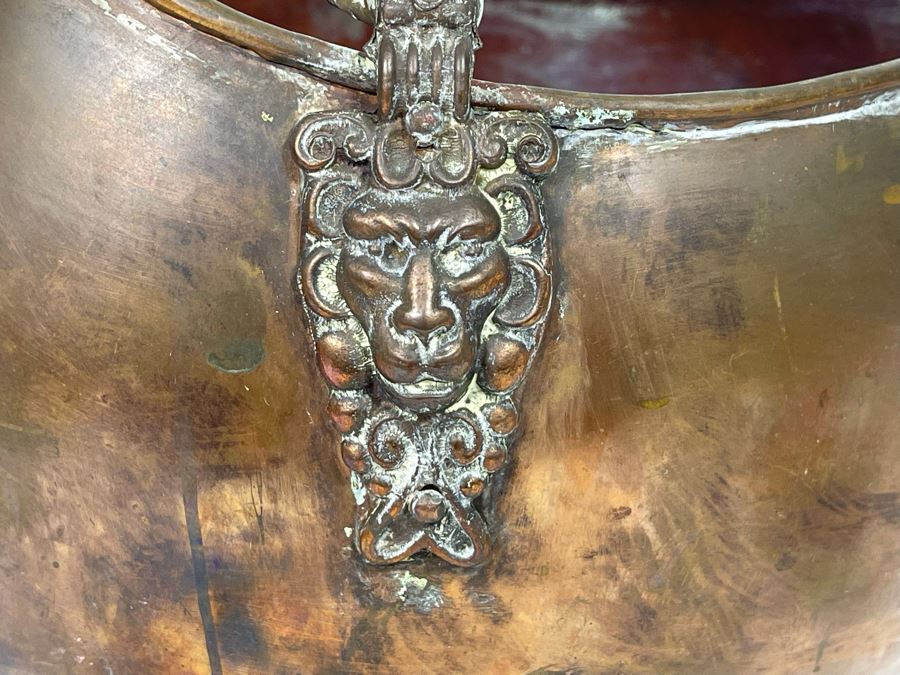 Vintage Brass Ash Scuttle Bucket 15W X 17H [Photo 4]