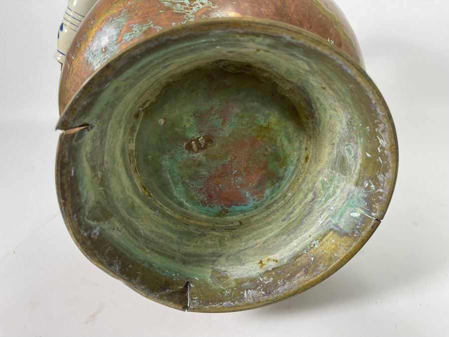 Vintage Brass Ash Scuttle Bucket 15W X 17H [Photo 11]