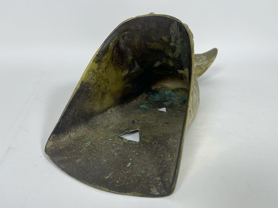 Pair Of Vintage Spanish Conquistador Solid Brass Armor Horse Stirrups 10L [Photo 8]