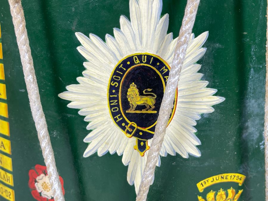 Vintage Hand-Painted British Guard The Worcestershire Regiment Marching Drum Whaley Royce & Coy 14.5R X 15H [Photo 7]