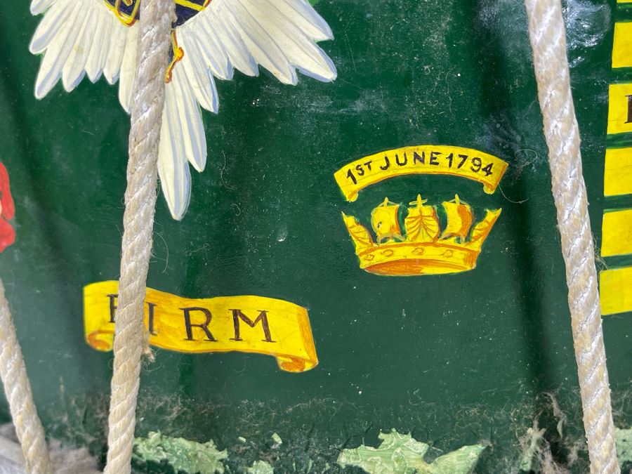 Vintage Hand-Painted British Guard The Worcestershire Regiment Marching Drum Whaley Royce & Coy 14.5R X 15H [Photo 9]