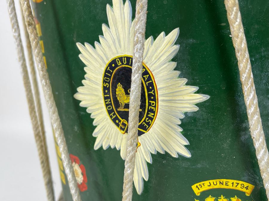 Vintage Hand-Painted British Guard The Worcestershire Regiment Marching Drum Whaley Royce & Coy 14.5R X 15H [Photo 8]