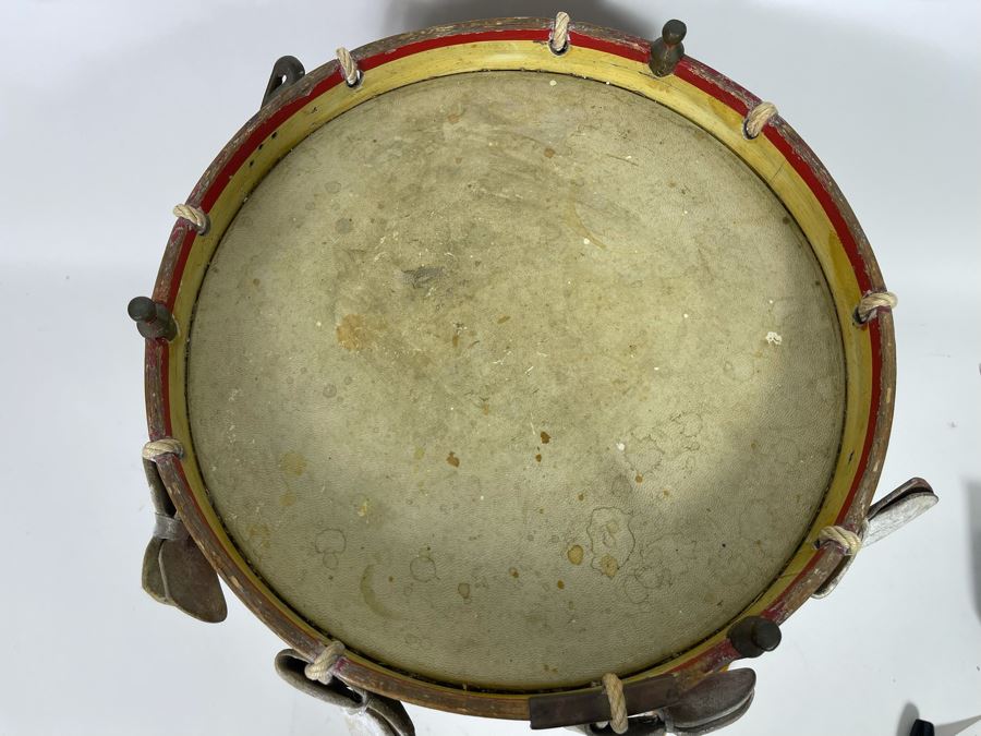 Vintage Hand-Painted British Guard The Worcestershire Regiment Marching Drum Whaley Royce & Coy 14.5R X 15H [Photo 16]