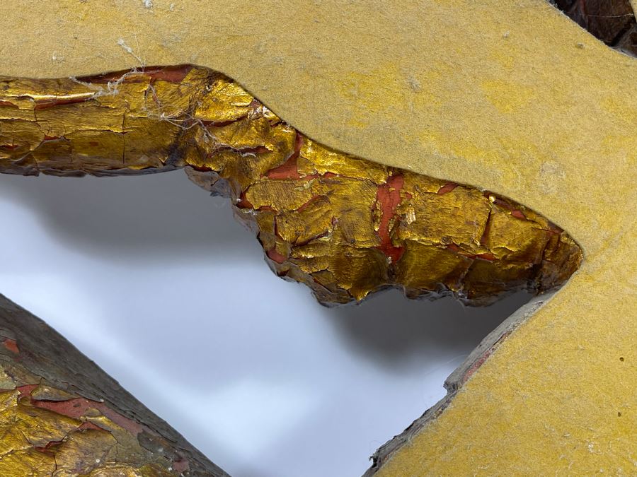 Antique Hand Carved Wooden Gilt American Eagle Wall Plaque “United We Stand” 33.5W X 12H [Photo 17]