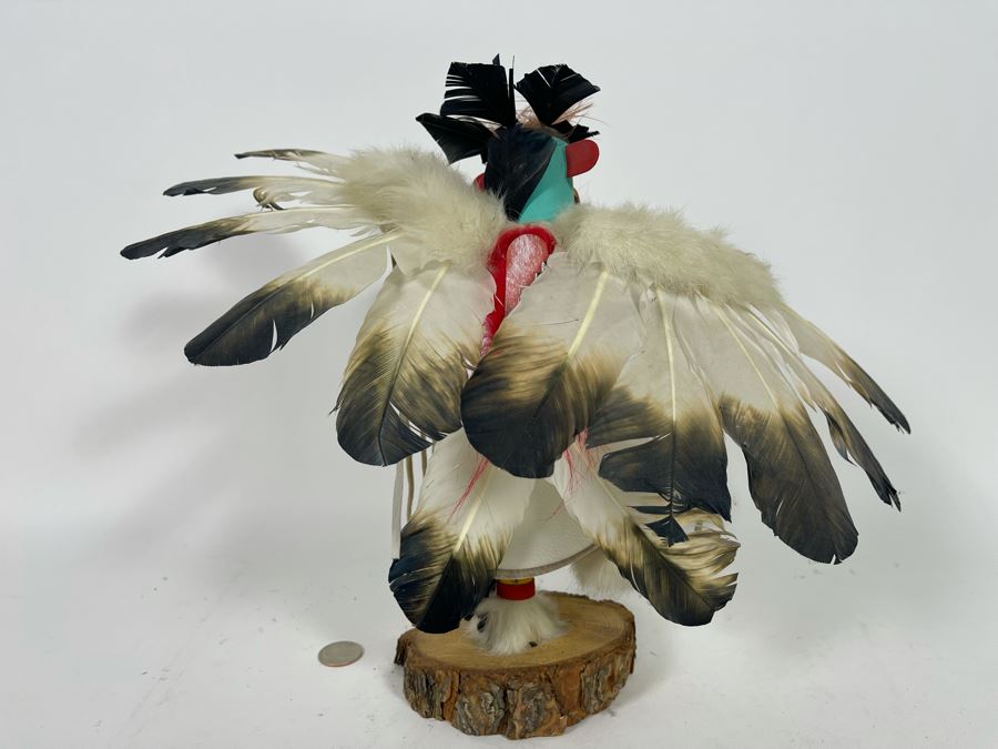 Native American Eagle Dance Kachina Doll Signed 12H