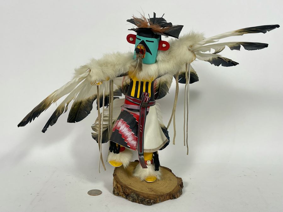 Native American Eagle Dance Kachina Doll Signed 12H [Photo 2]