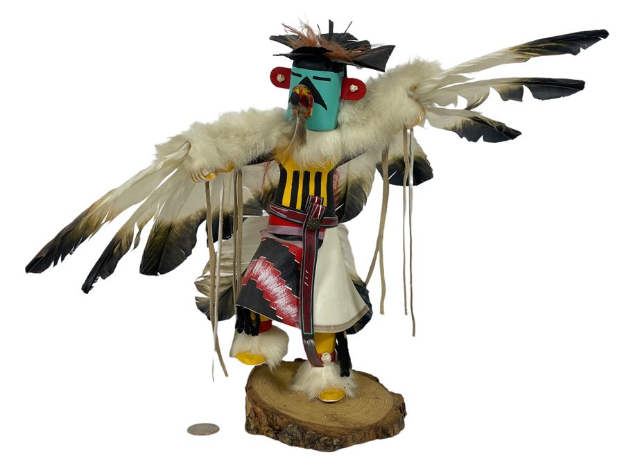 Native American Eagle Dance Kachina Doll Signed 12H [Photo 1]