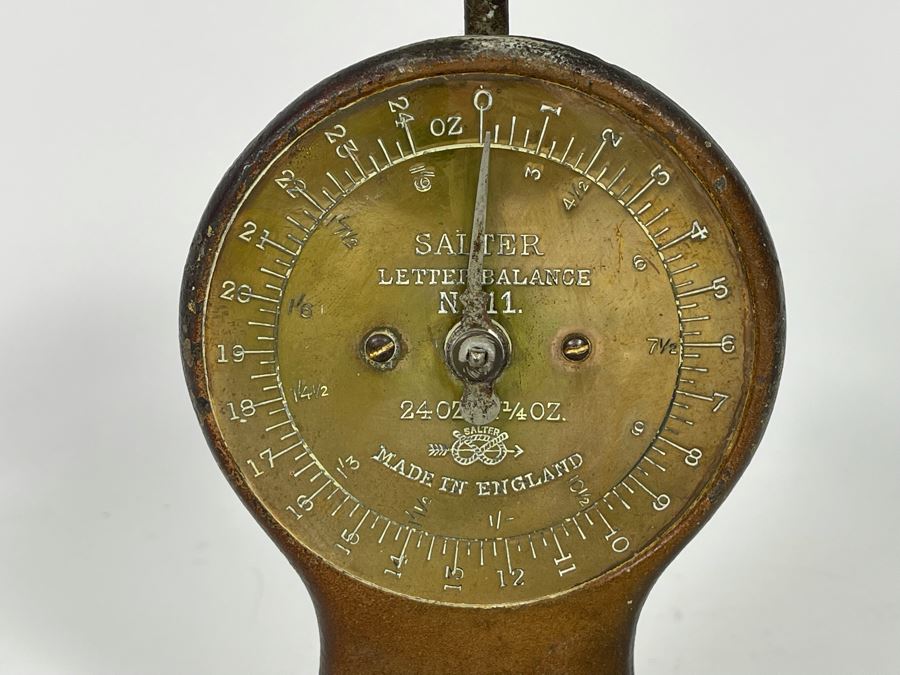 Antique English Letter Balance Scale By Salter 7.5H