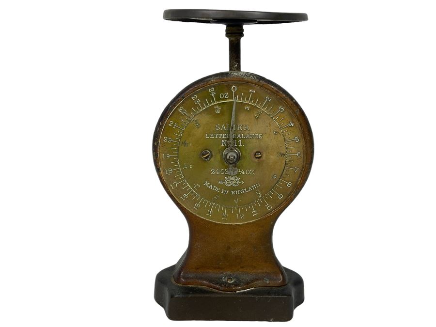 Antique English Letter Balance Scale By Salter 7.5H