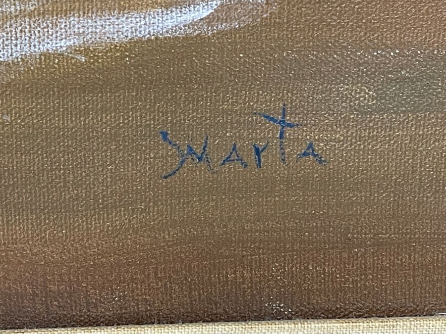 Original Ocean Waves Marine Painting Signed Marta 44 X 32 [Photo 9]