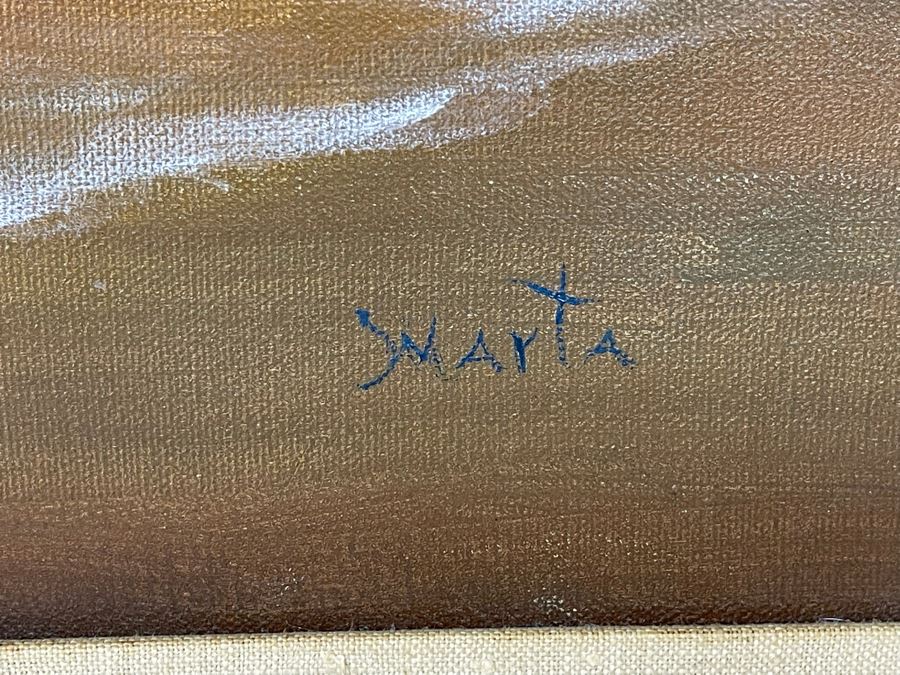 Original Ocean Waves Marine Painting Signed Marta 44 X 32 [Photo 7]