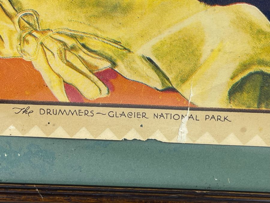 Winold Reiss Brown & Bigelow Poster Titled “The Drummers - Glacier National Park” Great Northern Ry. 12 X 20.5 [Photo 6]