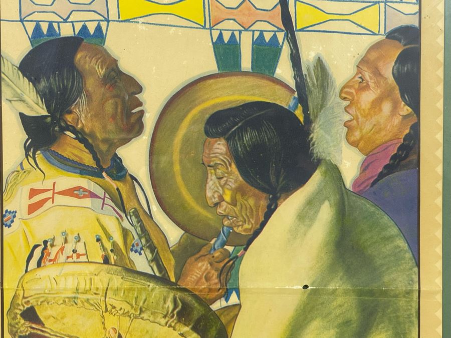 Winold Reiss Brown & Bigelow Poster Titled “The Drummers - Glacier National Park” Great Northern Ry. 12 X 20.5 [Photo 3]