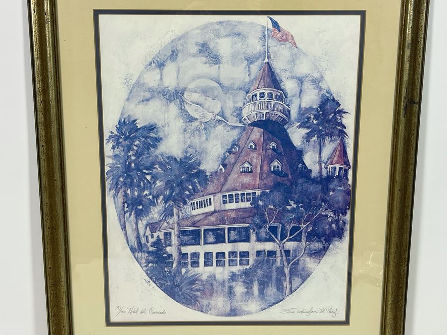 Hand-Signed Limited Edition Print Titled “Hotel Del Coronado - Boat House” By Sue Tushingham McNary 1977 15.5 X 20 [Photo 2]