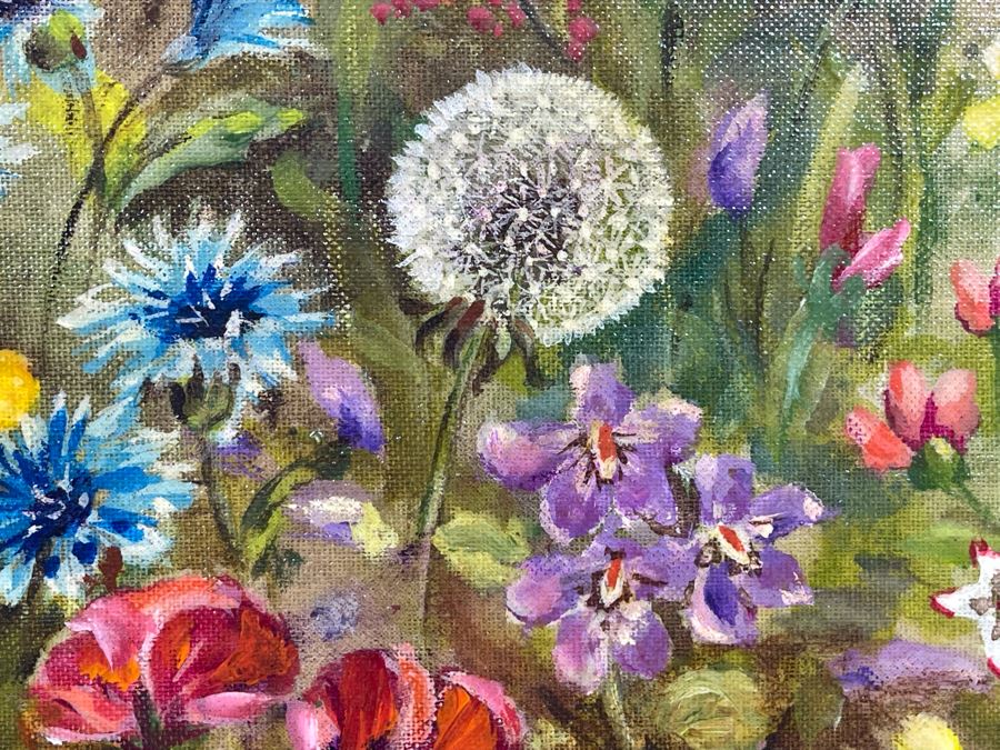 Original Still Life Floral Painting In Gold Frame With Light 16 X 12 [Photo 10]