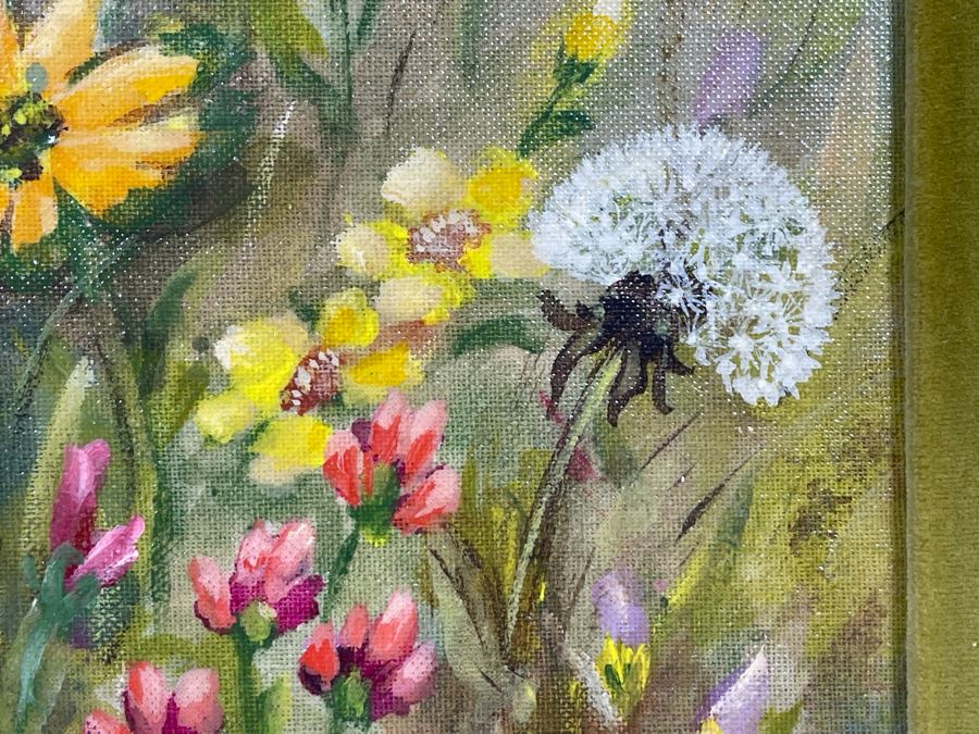 Original Still Life Floral Painting In Gold Frame With Light 16 X 12 [Photo 11]