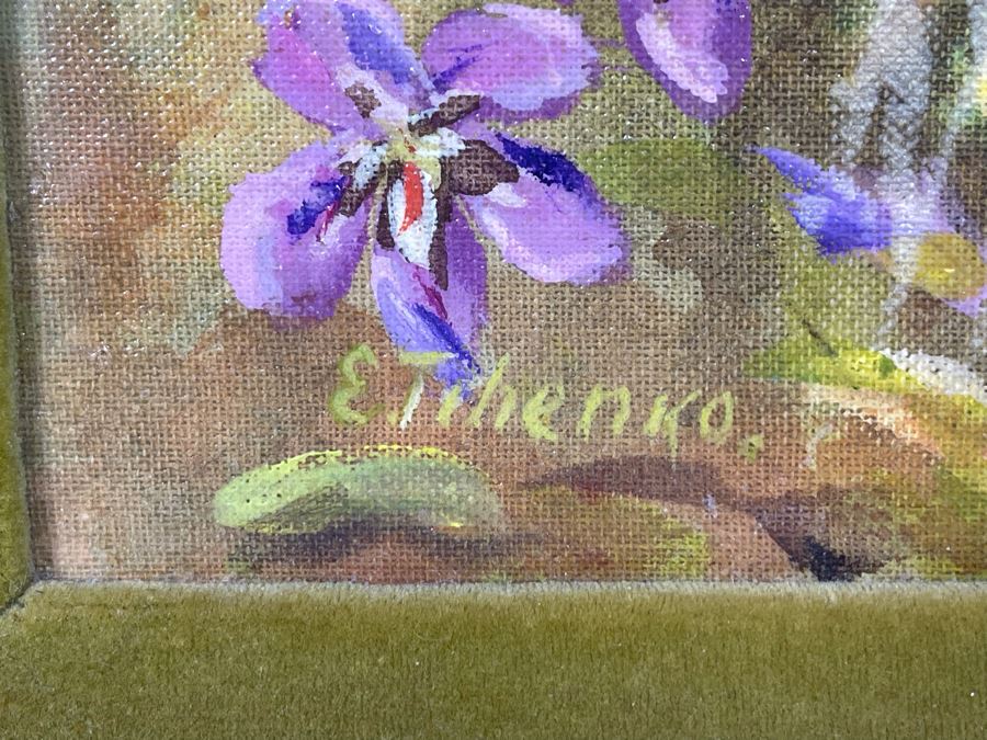 Original Still Life Floral Painting In Gold Frame With Light 16 X 12 [Photo 9]