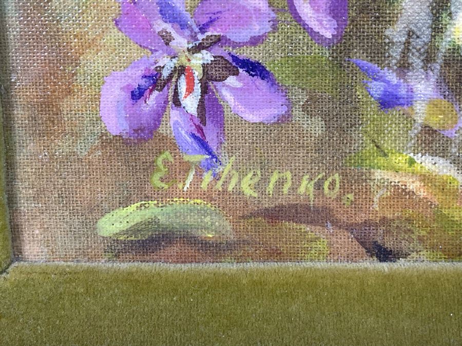 Original Still Life Floral Painting In Gold Frame With Light 16 X 12 [Photo 8]