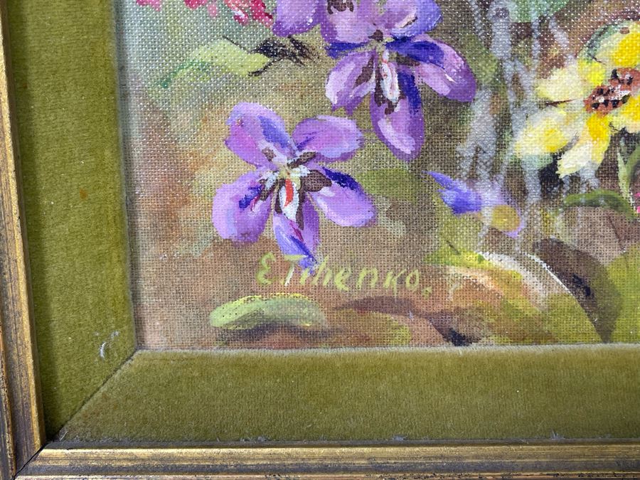 Original Still Life Floral Painting In Gold Frame With Light 16 X 12 [Photo 7]